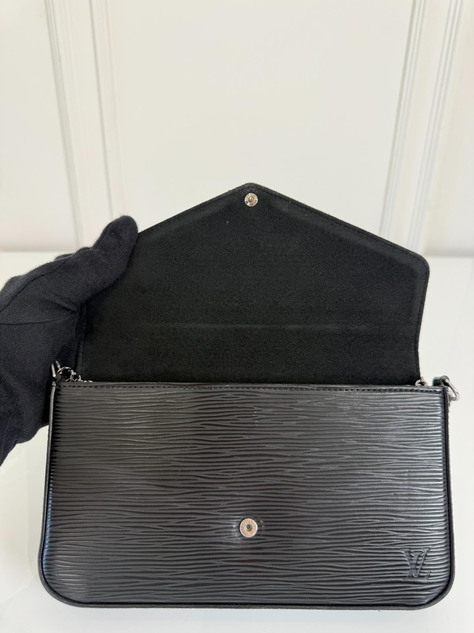 Louis Vuitton Pochette Félicie Black Epi Leather