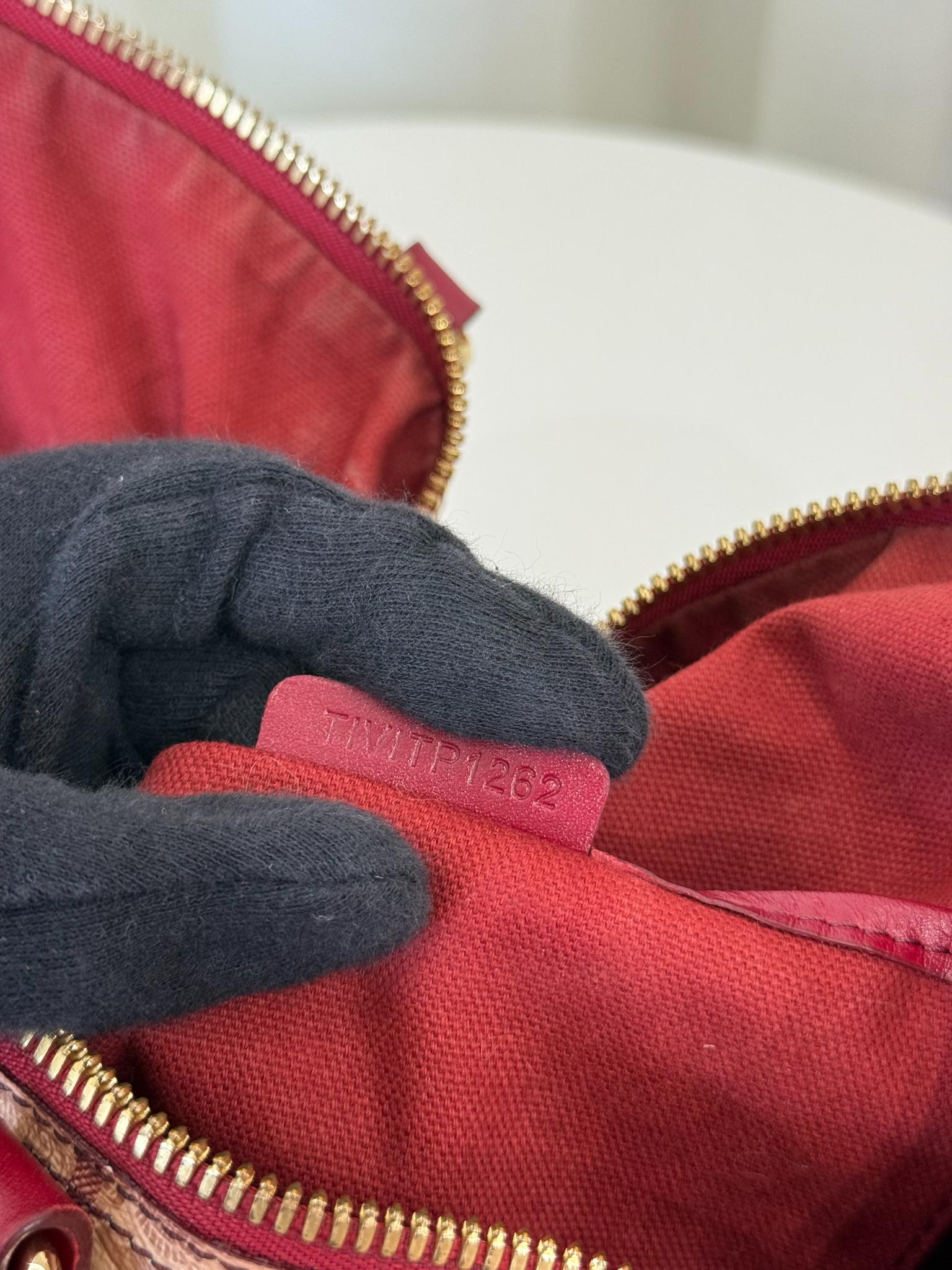 Burberry Red/Beige Haymarket Check Coated Canvas Salisbury Tote Bag