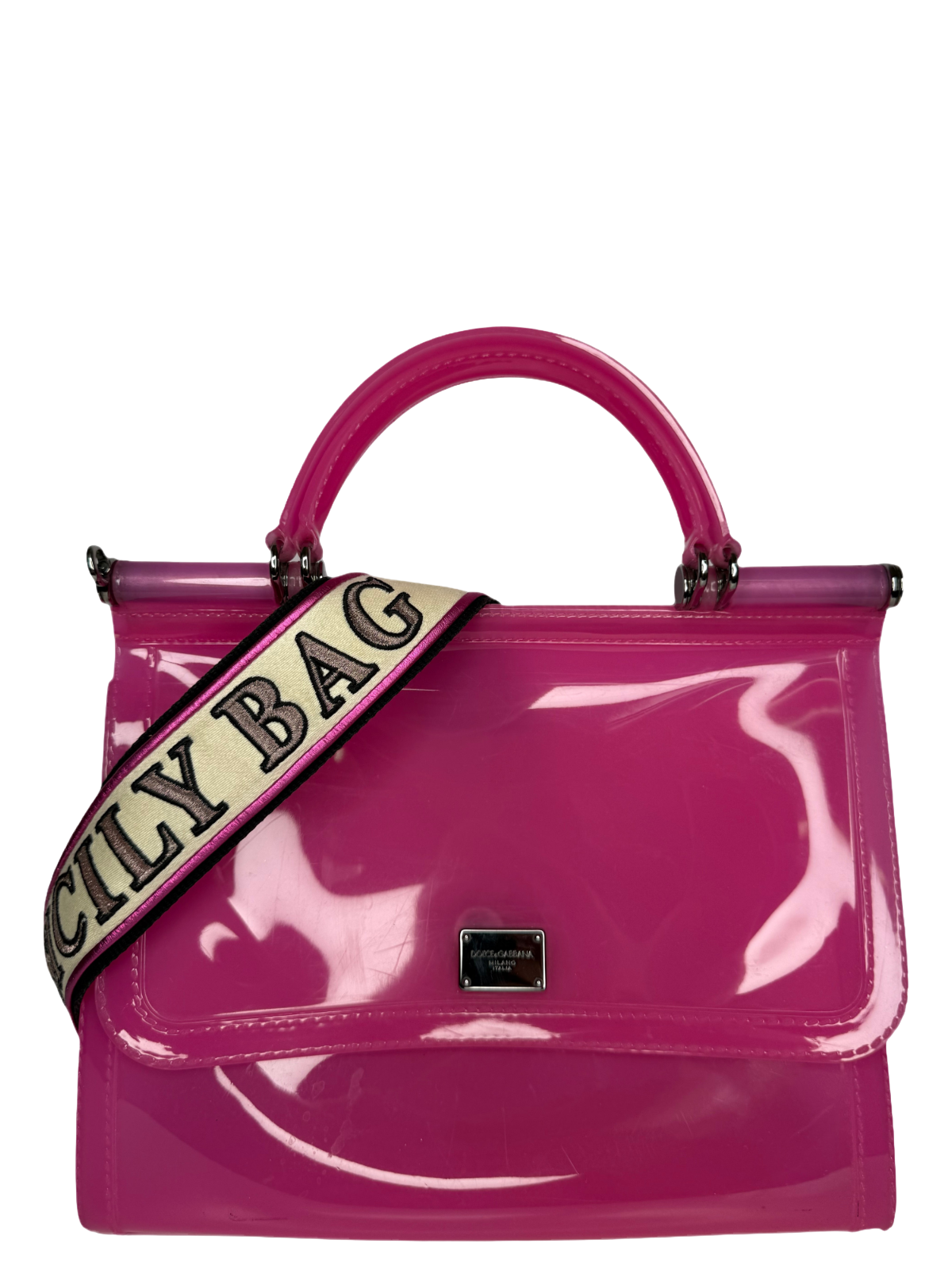 Dolce Gabbana Medium Miss Sicily Pink PVC Handbag