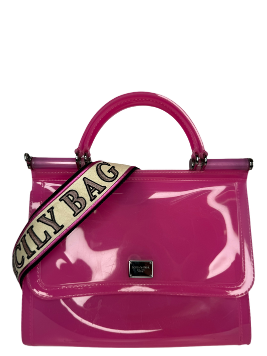 Dolce Gabbana Medium Miss Sicily Pink PVC Handbag