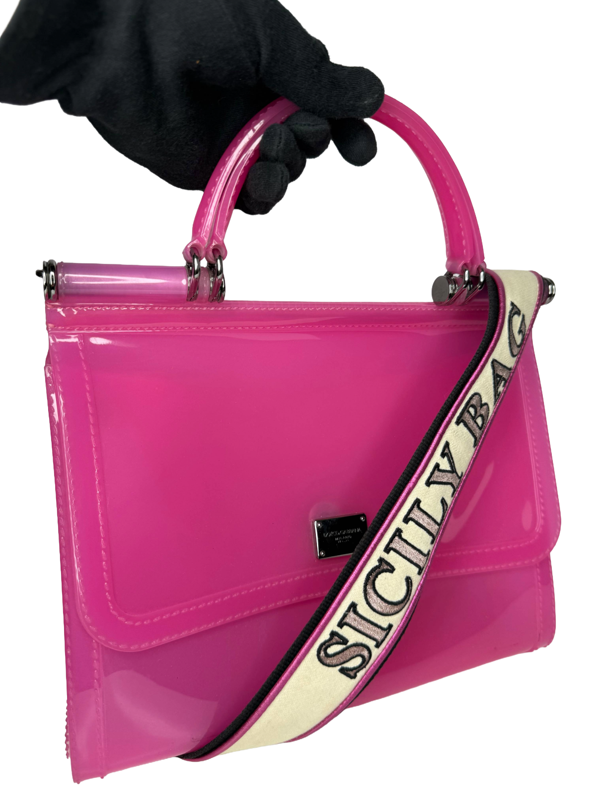 Dolce Gabbana Medium Miss Sicily Pink PVC Handbag