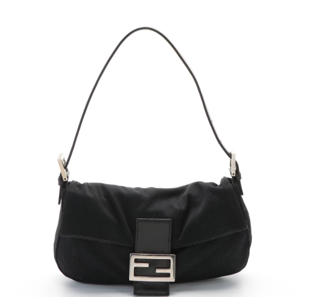 Fendi Baguette Bag in Black Microfiber