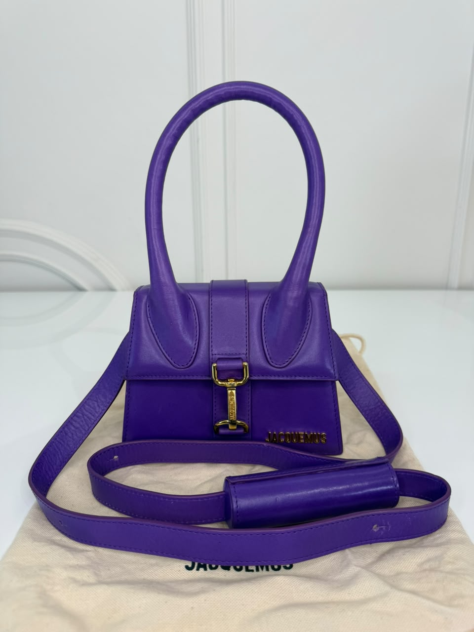 Jacquemus Le Chiquito Montagne Purple Leather Handbag