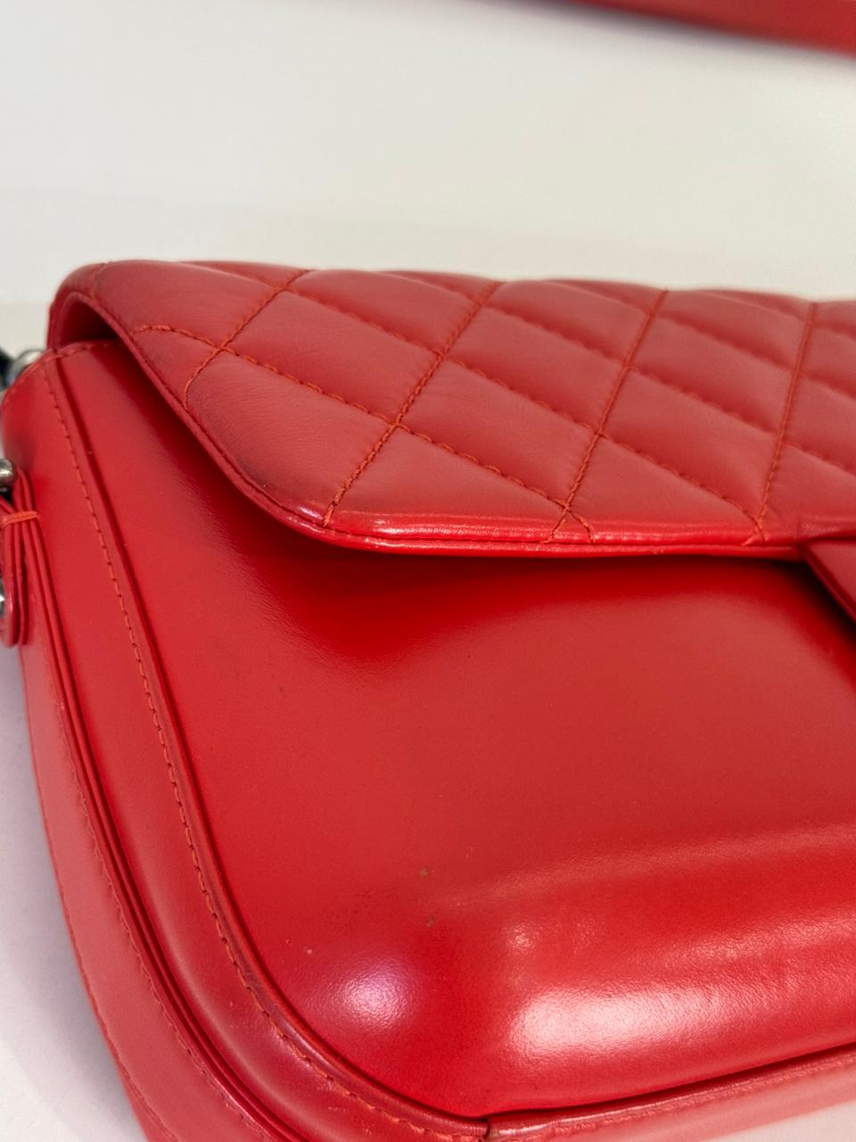 Chanel Red Calfskin Quilted Medium Rock My Shoulder Flap Bag