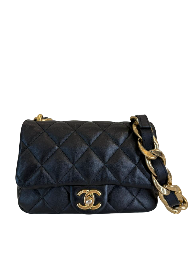 Chanel Small Funky Town Black Lambskin Shoulder Bag