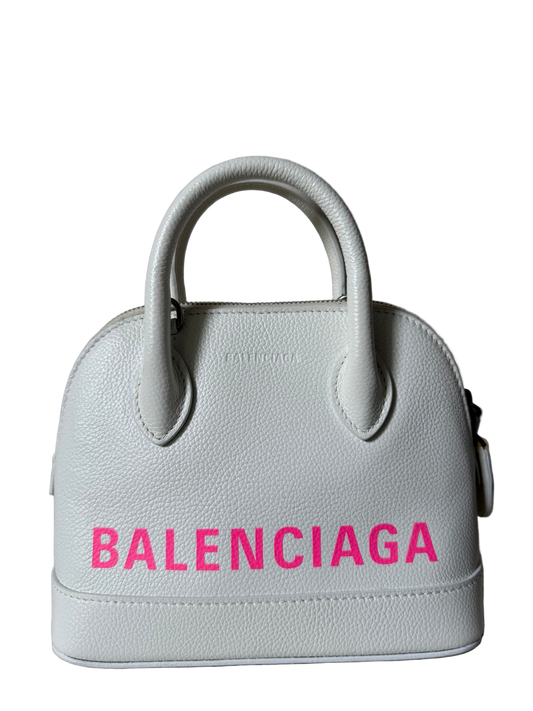 TEST Balenciaga White/Pink XXS Ville Top Handle Handbag (Copy)