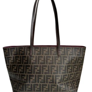 Fendi zucca discount roll tote bag