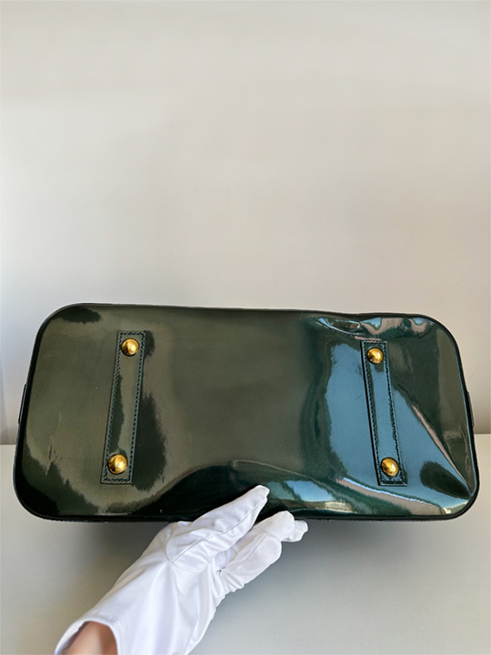 Louis Vuitton Alma GM Green Vernis Monogram Bag - Vilma's Vault