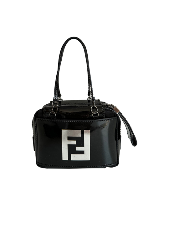 Fendi Limited Edition Metallic Logo Patent Leather Mini Bag