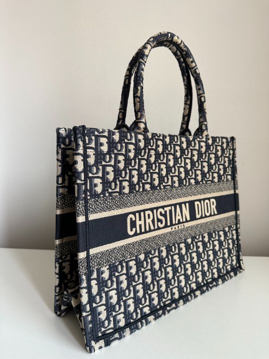 Christian DIOR Book Tote medium light-blue Oblique