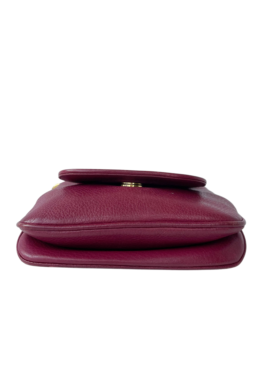 Gucci Burgundy Pebbled Leather '1973' Small Bag - Vilma's Vault